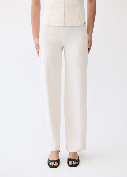 Pantalón tiro bajo tejido textura