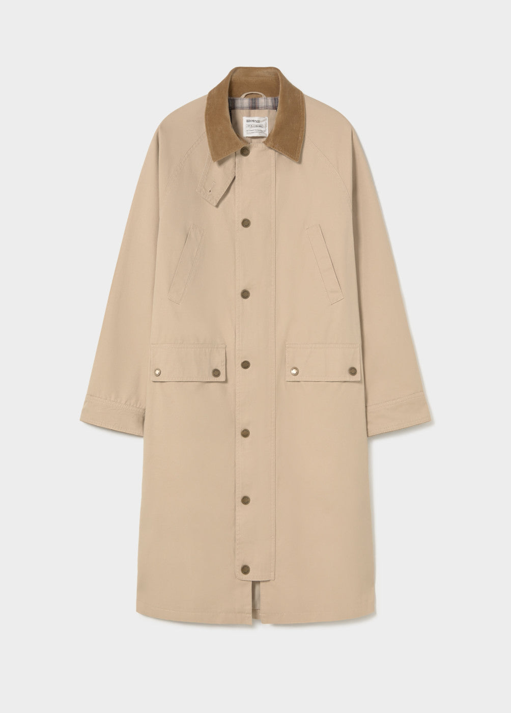 Parka larga de algodón arena