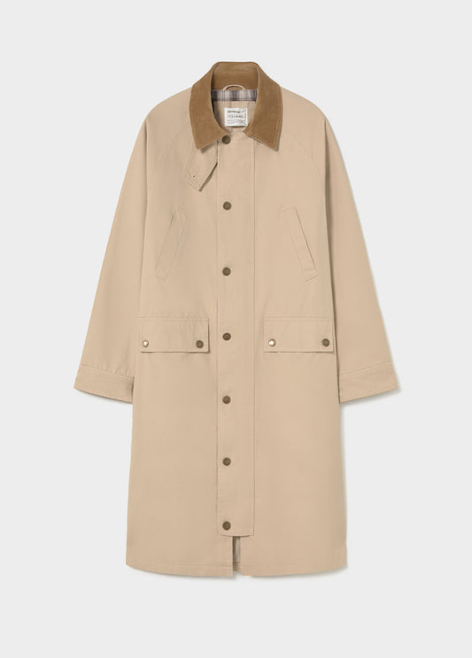Parka larga de algodón arena