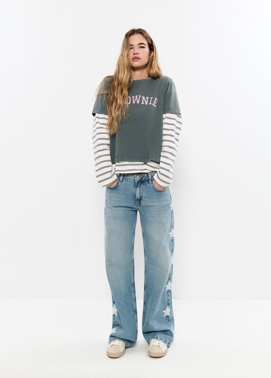 Jeans relaxed estrellas lateral