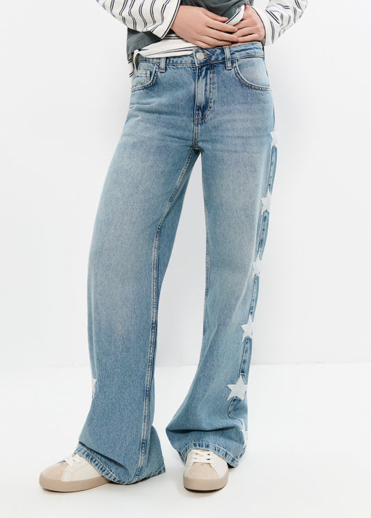 Jeans relaxed estrellas lateral