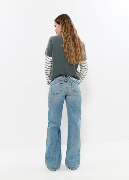Jeans relaxed estrellas lateral