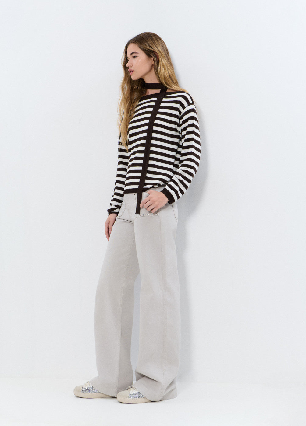 Jersey asimétrico rayas chocker