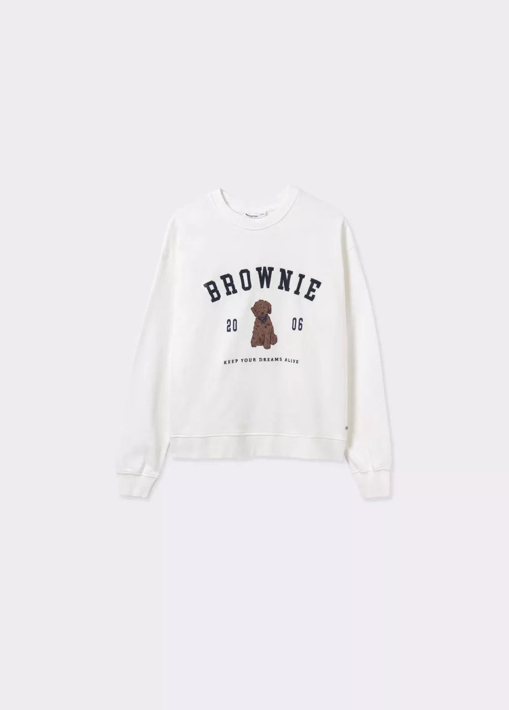 Sudadera bordada print perrito brownie