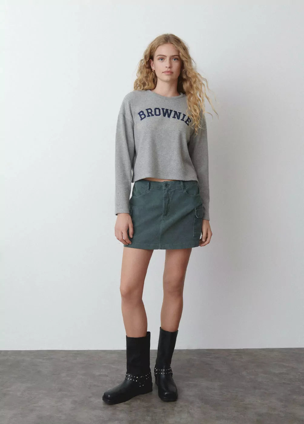 Sudadera canalé brush brownie