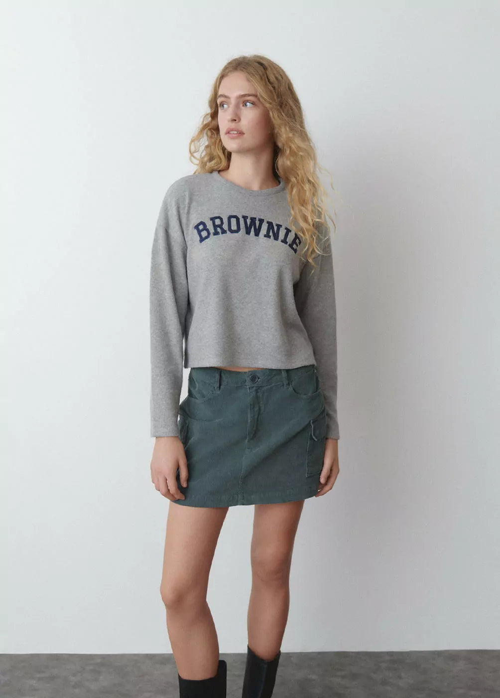 Sudadera canalé brush brownie