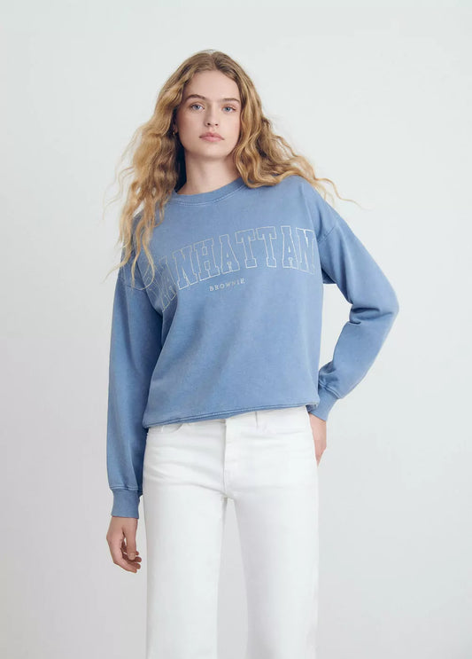 Sudadera lavada texto glittler