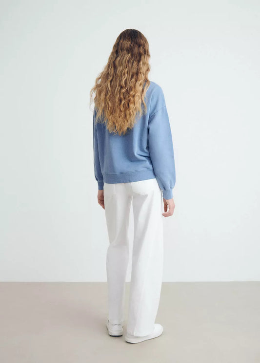 Sudadera lavada texto glittler