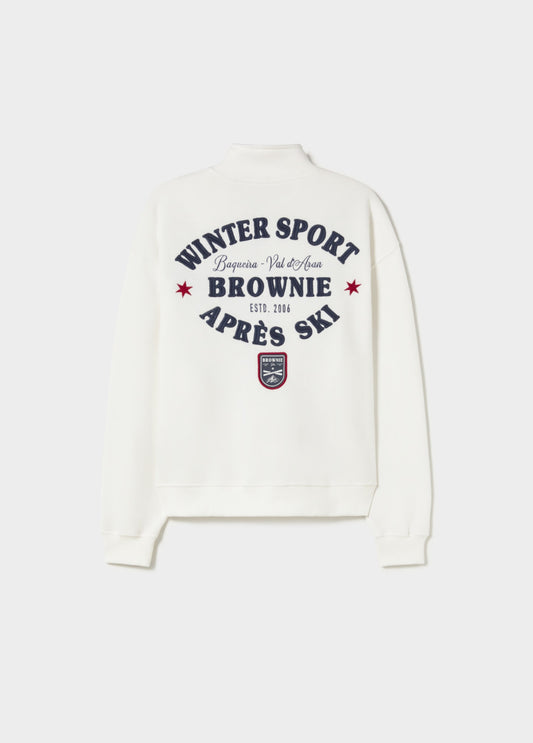 Sudadera logo texto crudo