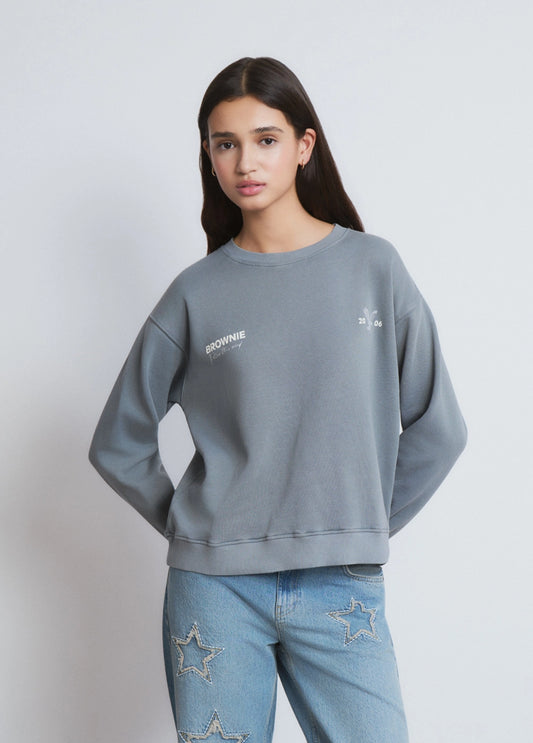 Sudadera print águila gris