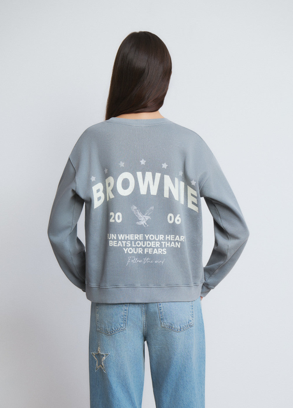 Sudadera print águila gris