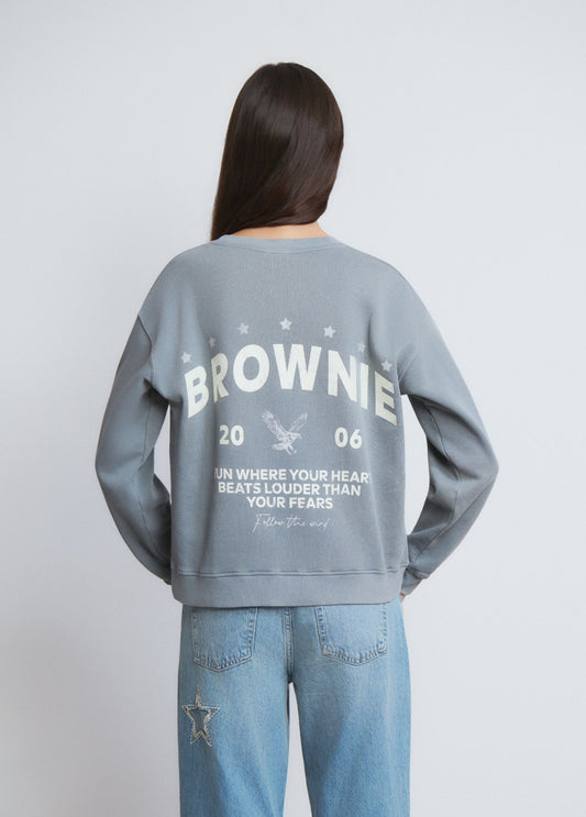 Sudadera print águila gris