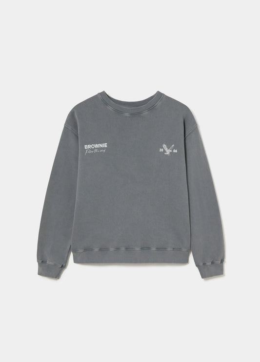 Sudadera print águila gris