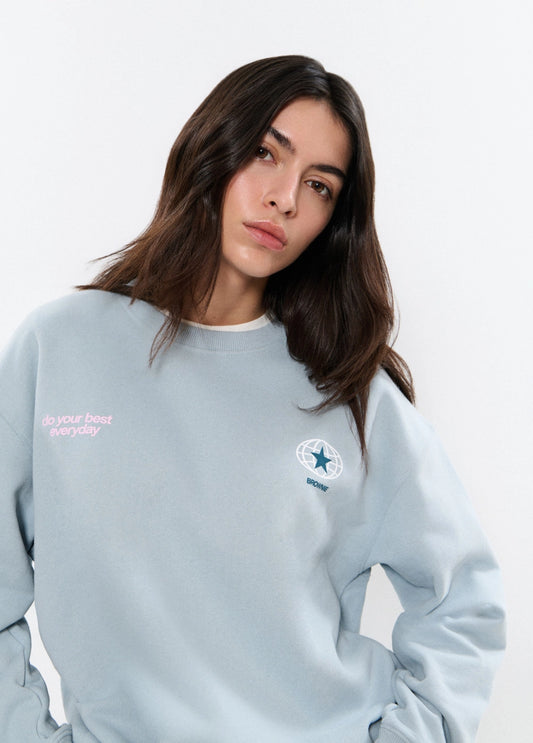 Sudadera print espalda con parche