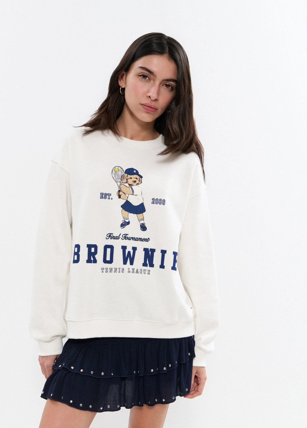 Sudadera print perrita tenista