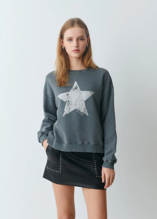 Sudadera print posicional estrella