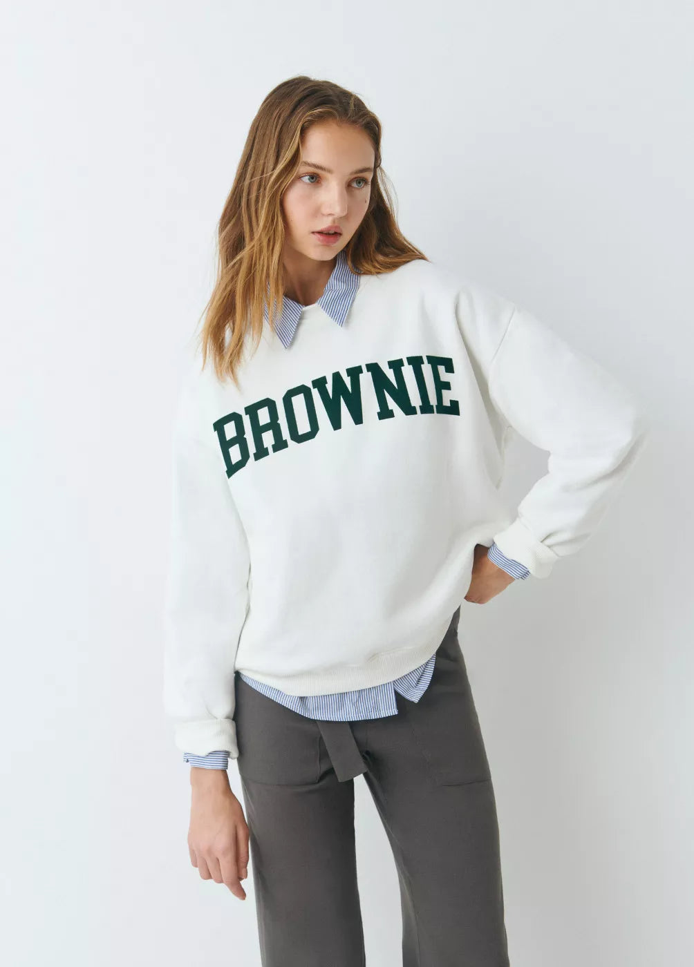 Sudadera texto brownie