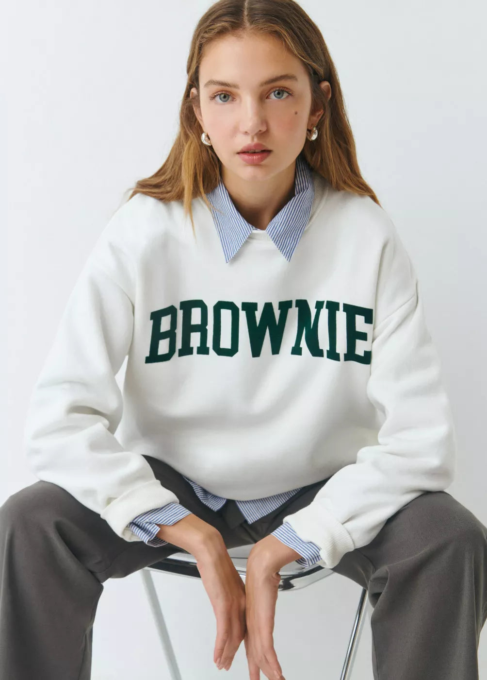 Sudadera texto brownie