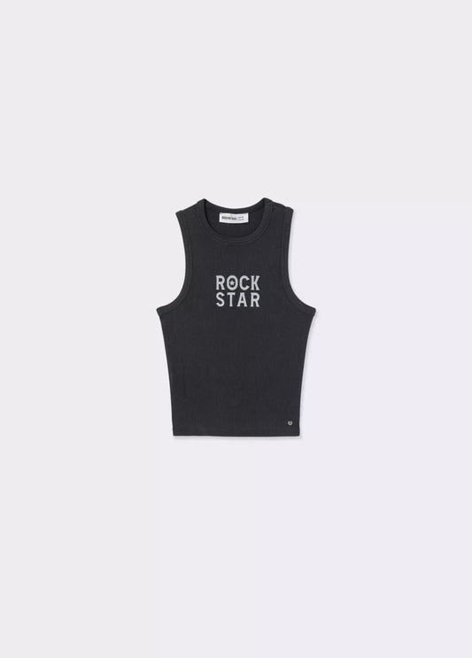 Top babytee gris print texto