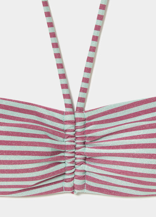 Top bandeau anudado rayas hilo met