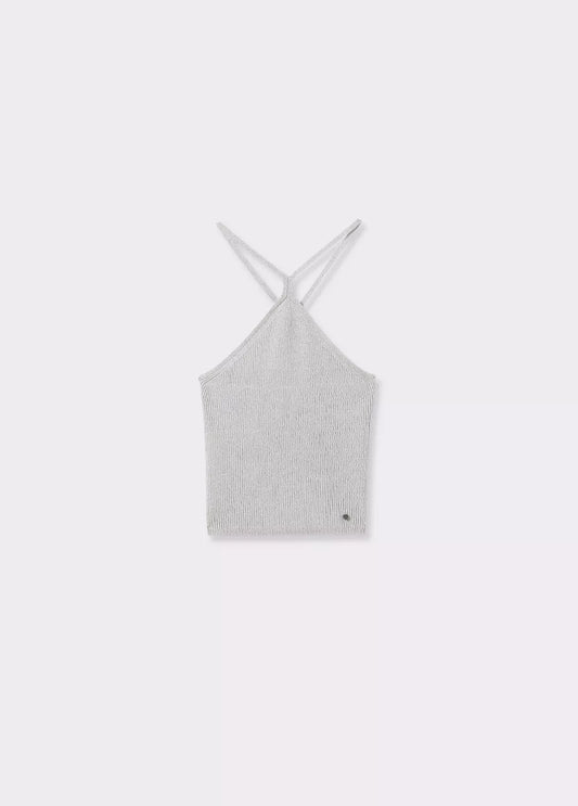 Top detalle tira hilo metalizado