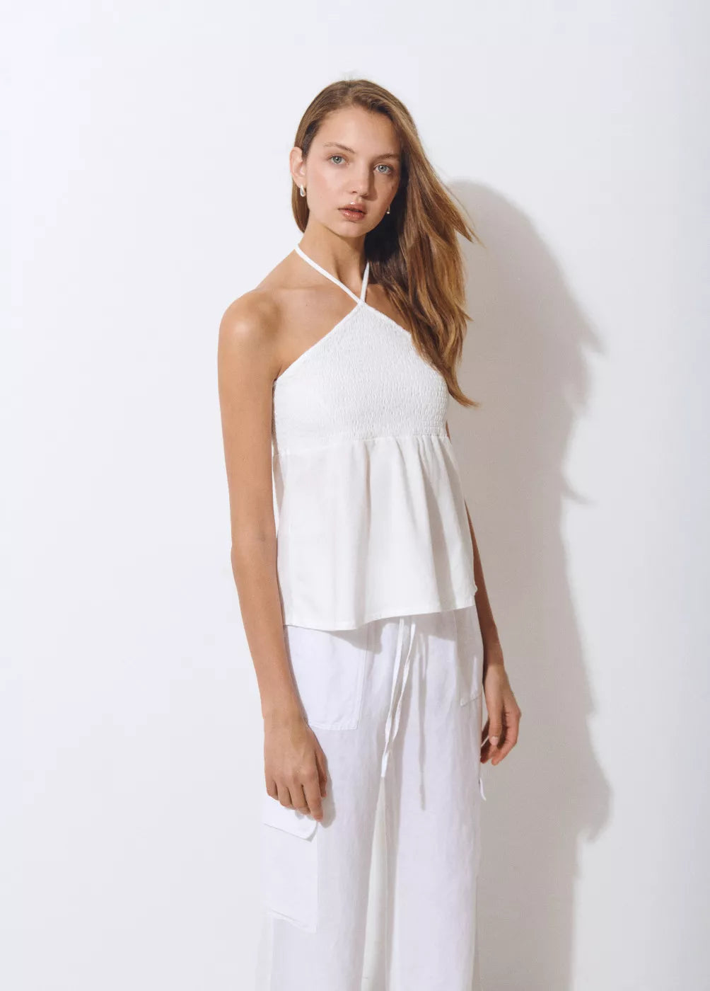 Top halter smock pecho