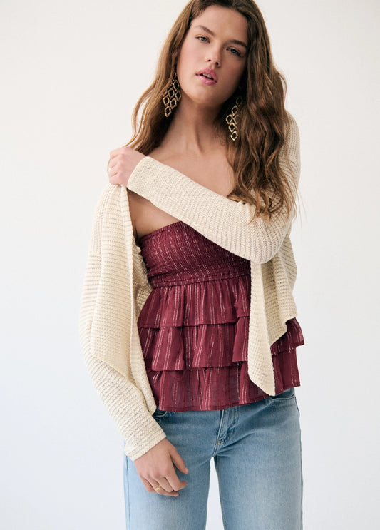 Top multivolantes brillo