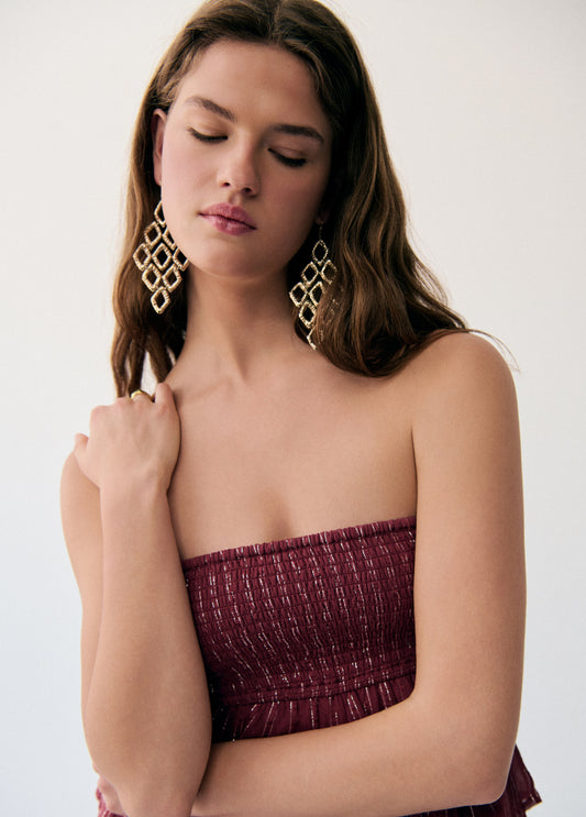 Top multivolantes brillo