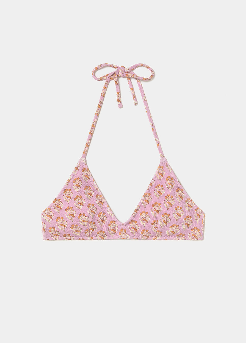 Top triangular estampado flor india