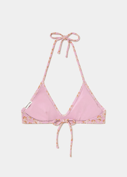 Top triangular estampado flor india