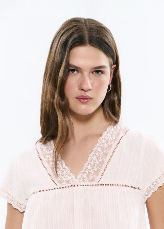 Blusa laces semitransparente