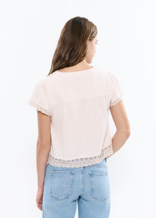 Blusa laces semitransparente