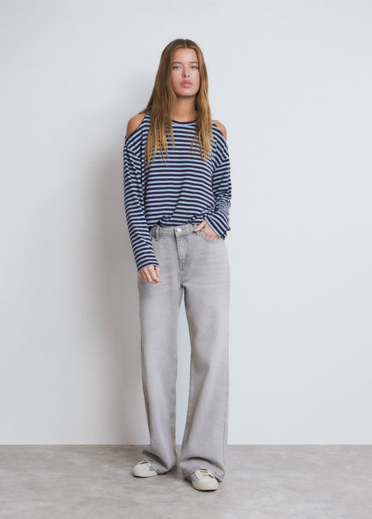 Vaquero recto alas glitter