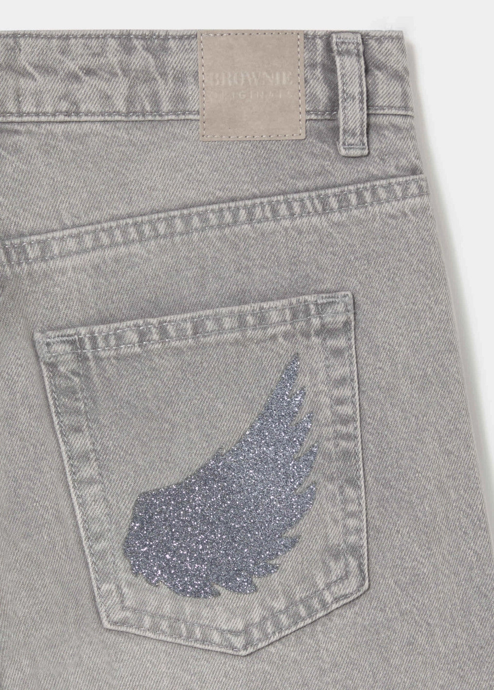 Vaquero recto alas glitter