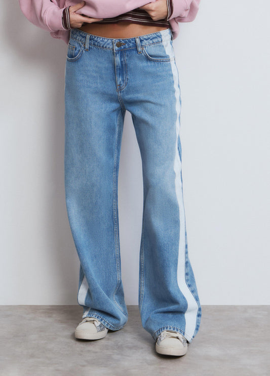 Vaquero recto con banda lateral