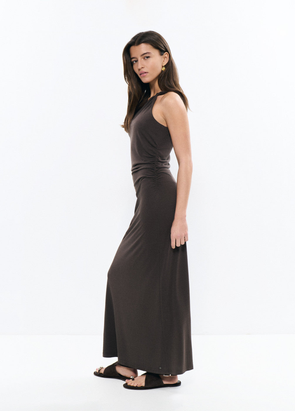 Vestido asimétrico halter