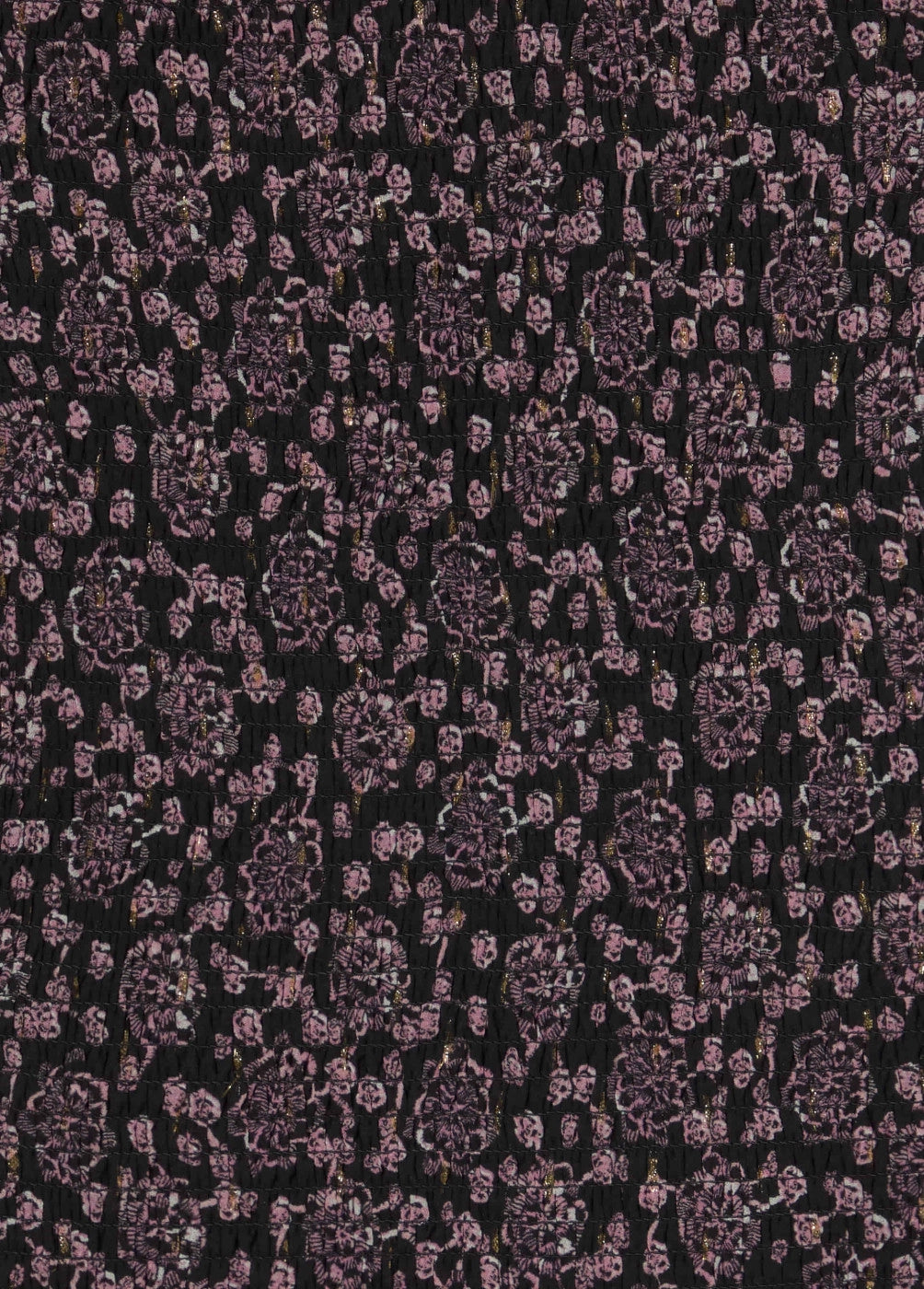 Vestido corto smock estampado