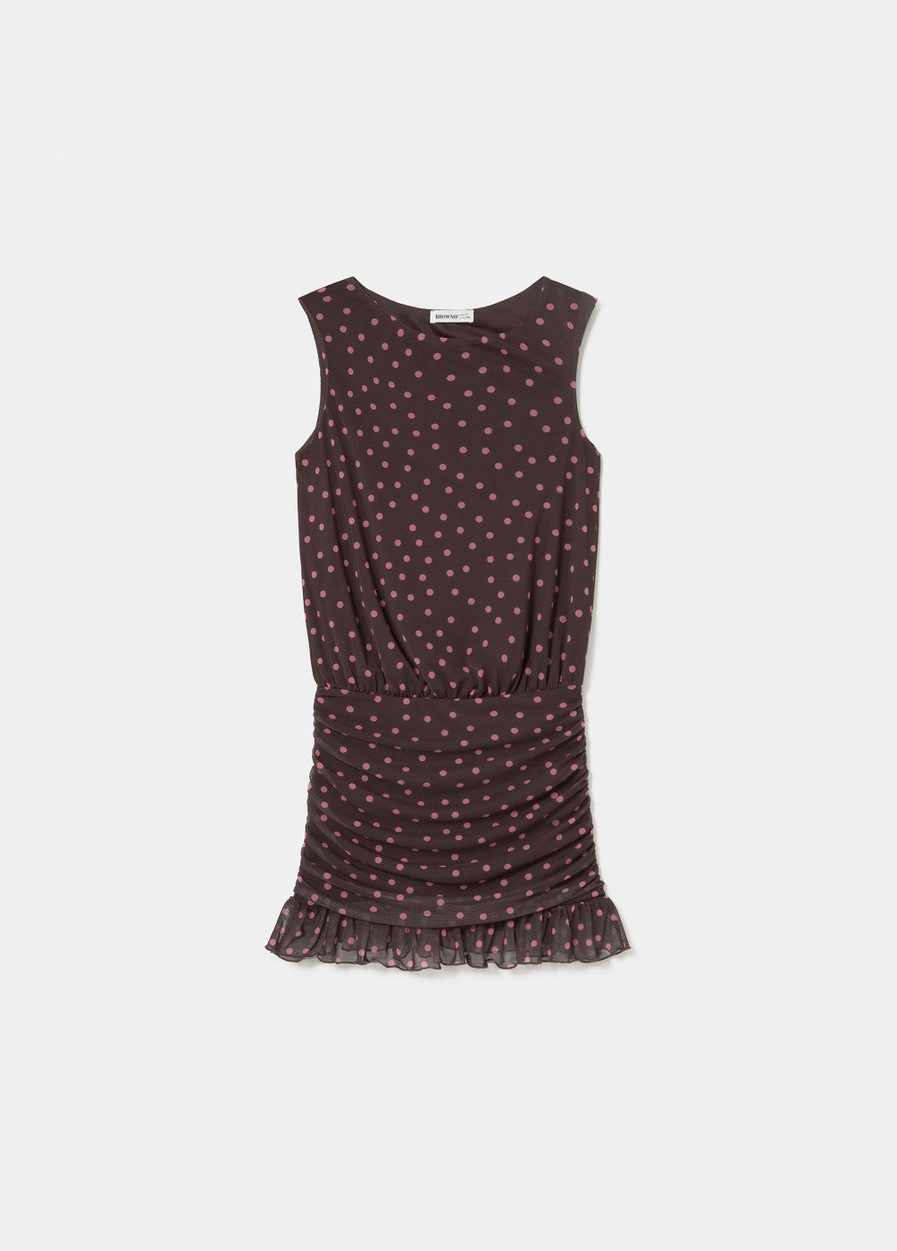 Vestido drapeado topos