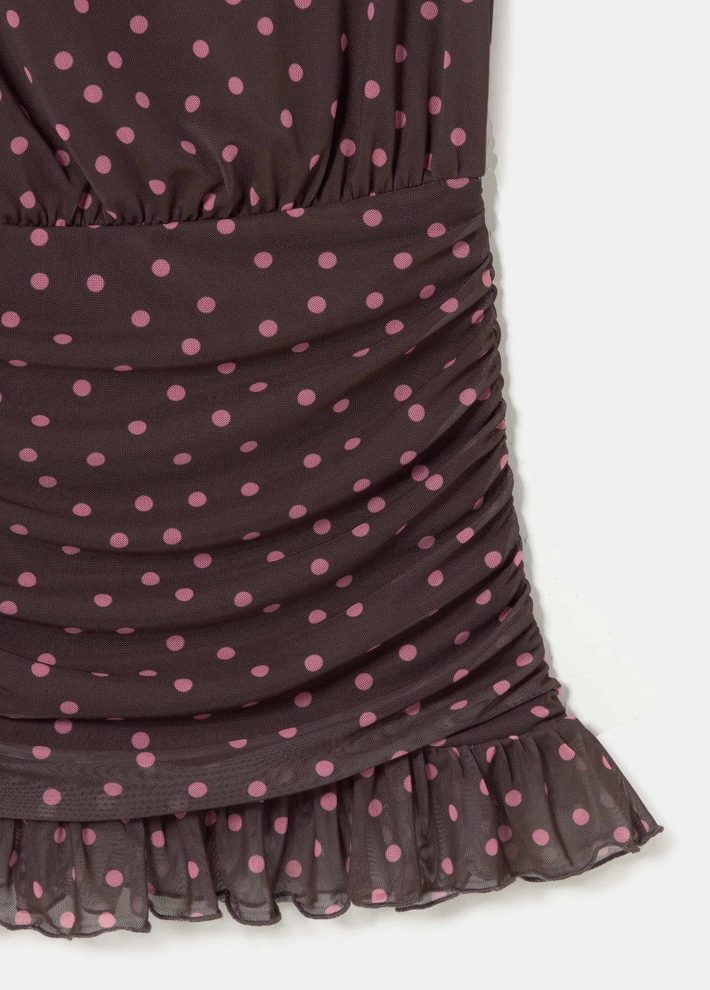 Vestido drapeado topos