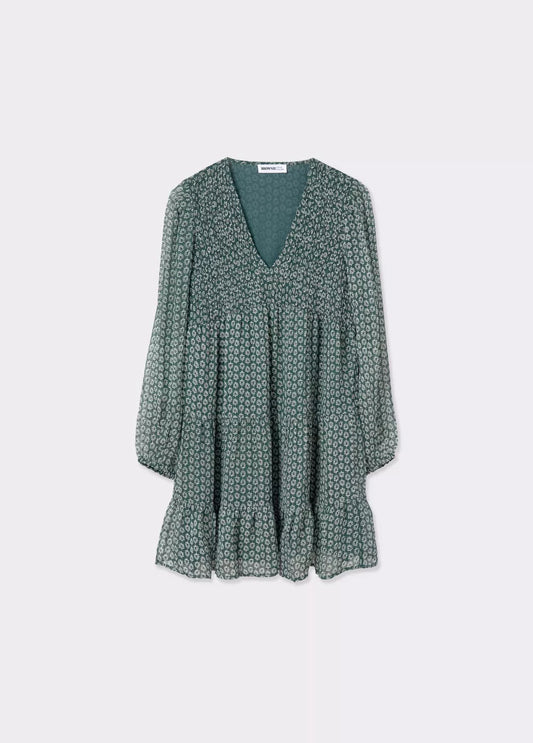 Vestido estampado bicolor