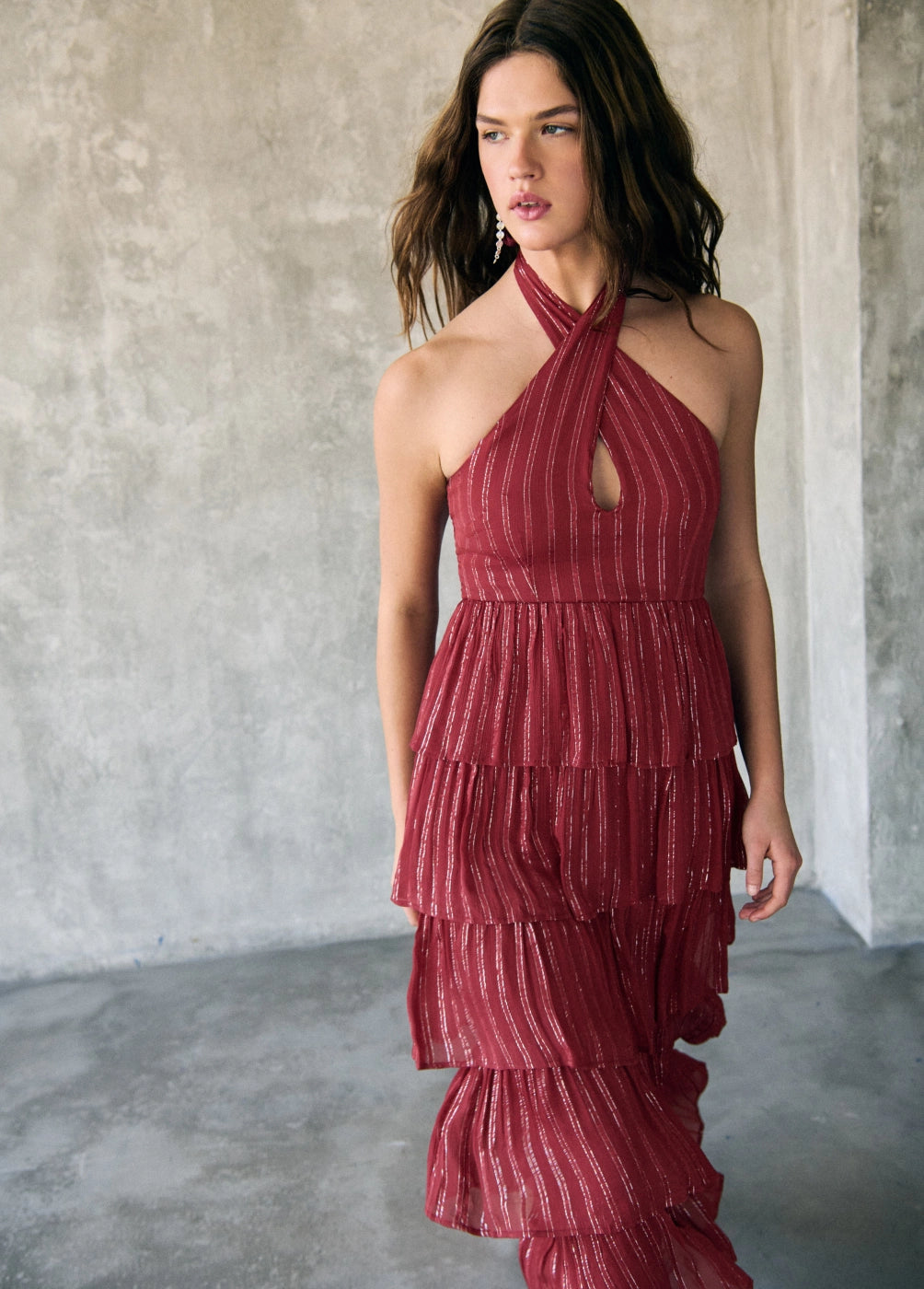 Vestido halter brillo