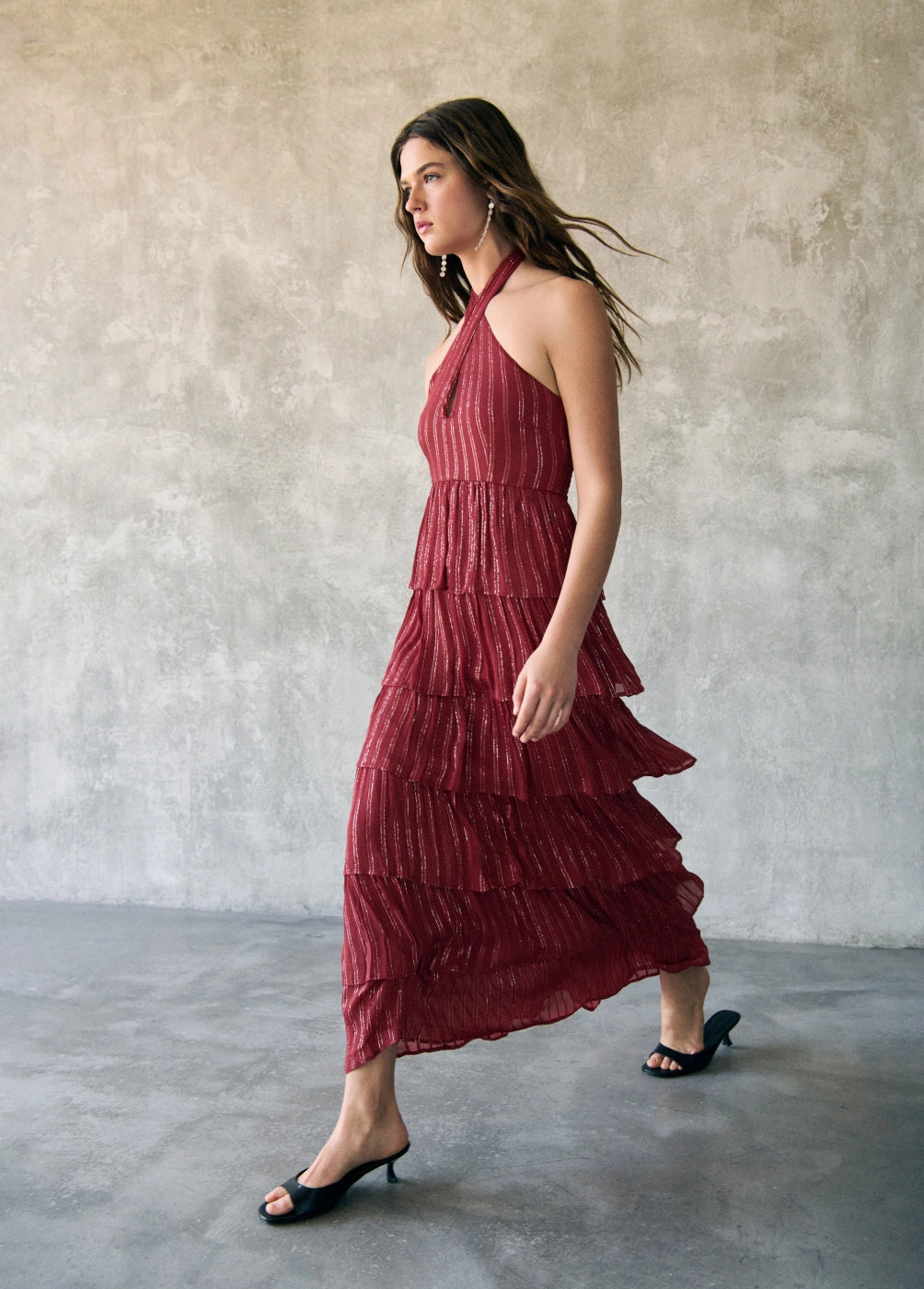 Vestido halter brillo