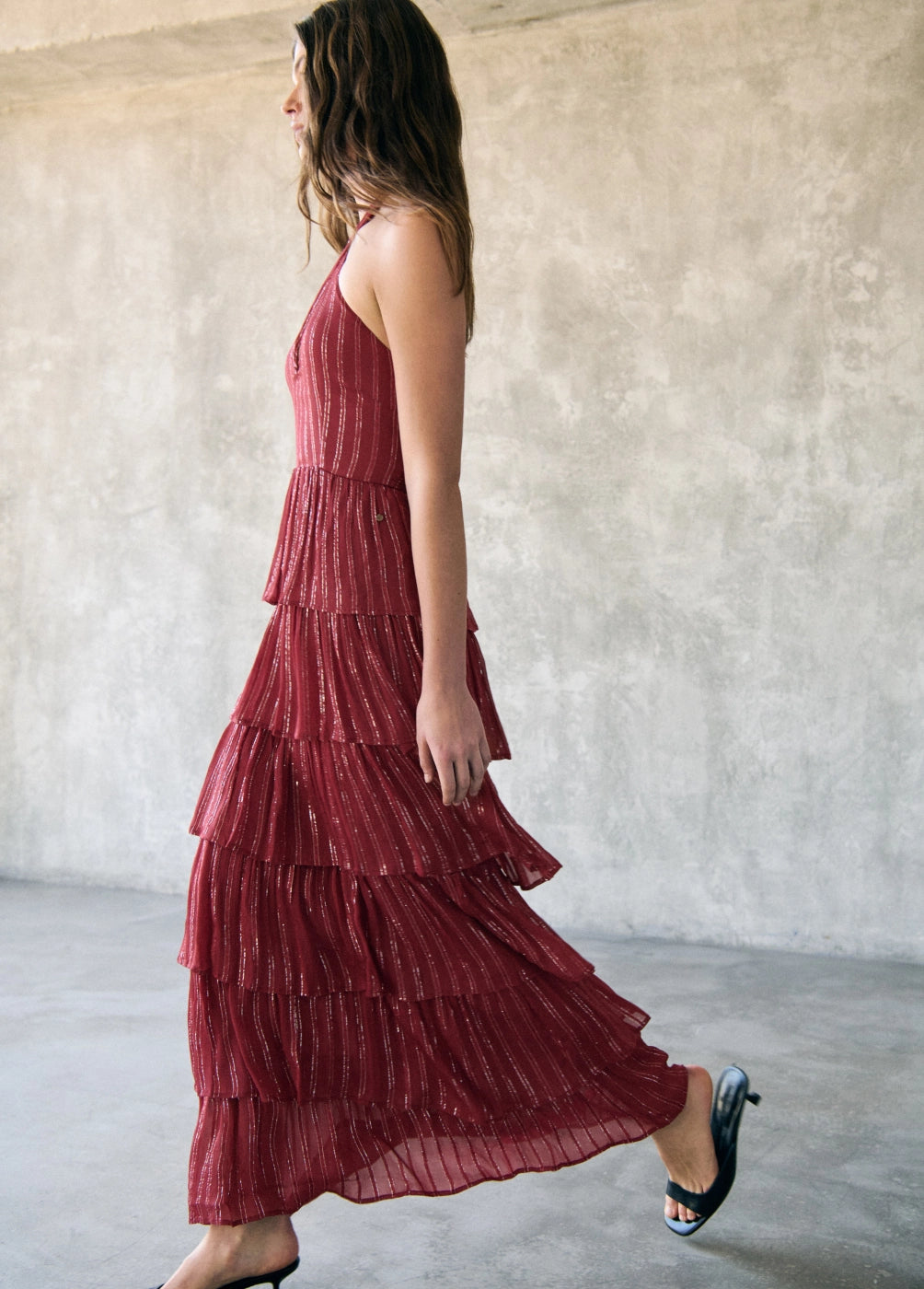 Vestido halter brillo