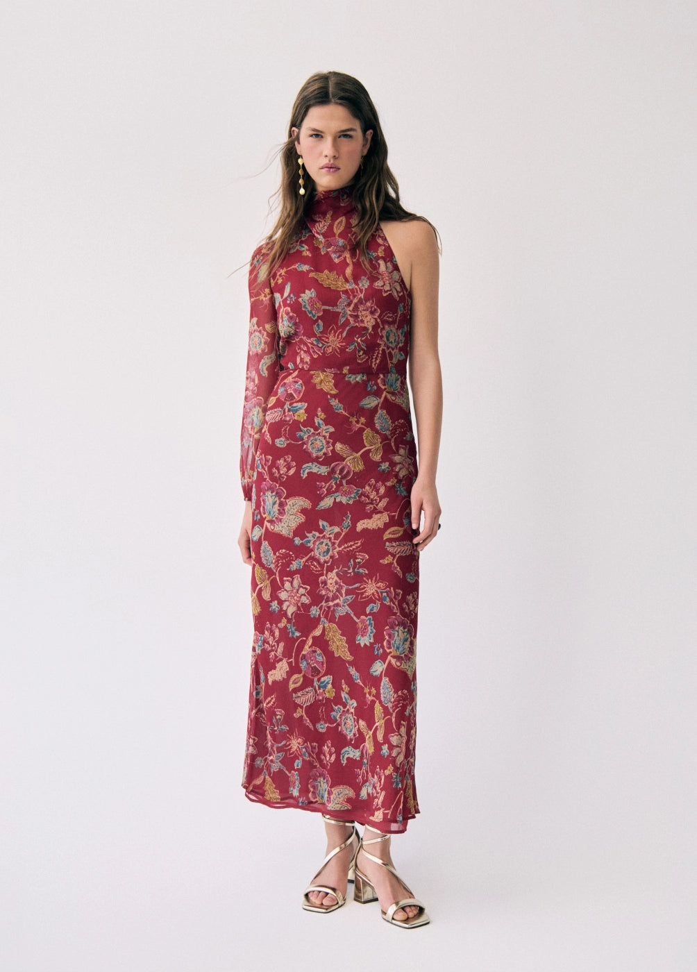 Vestido largo estampado