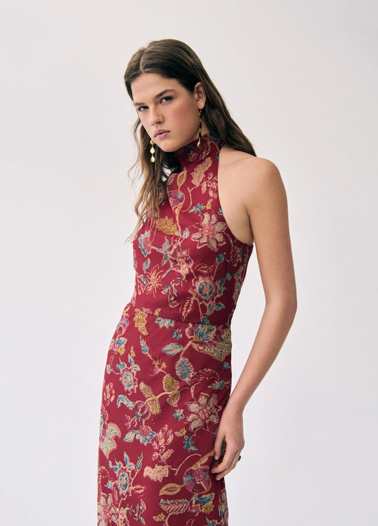 Vestido largo estampado