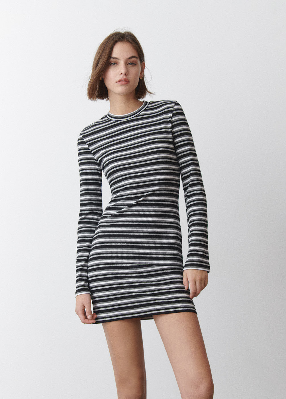 Vestido rayas manga larga
