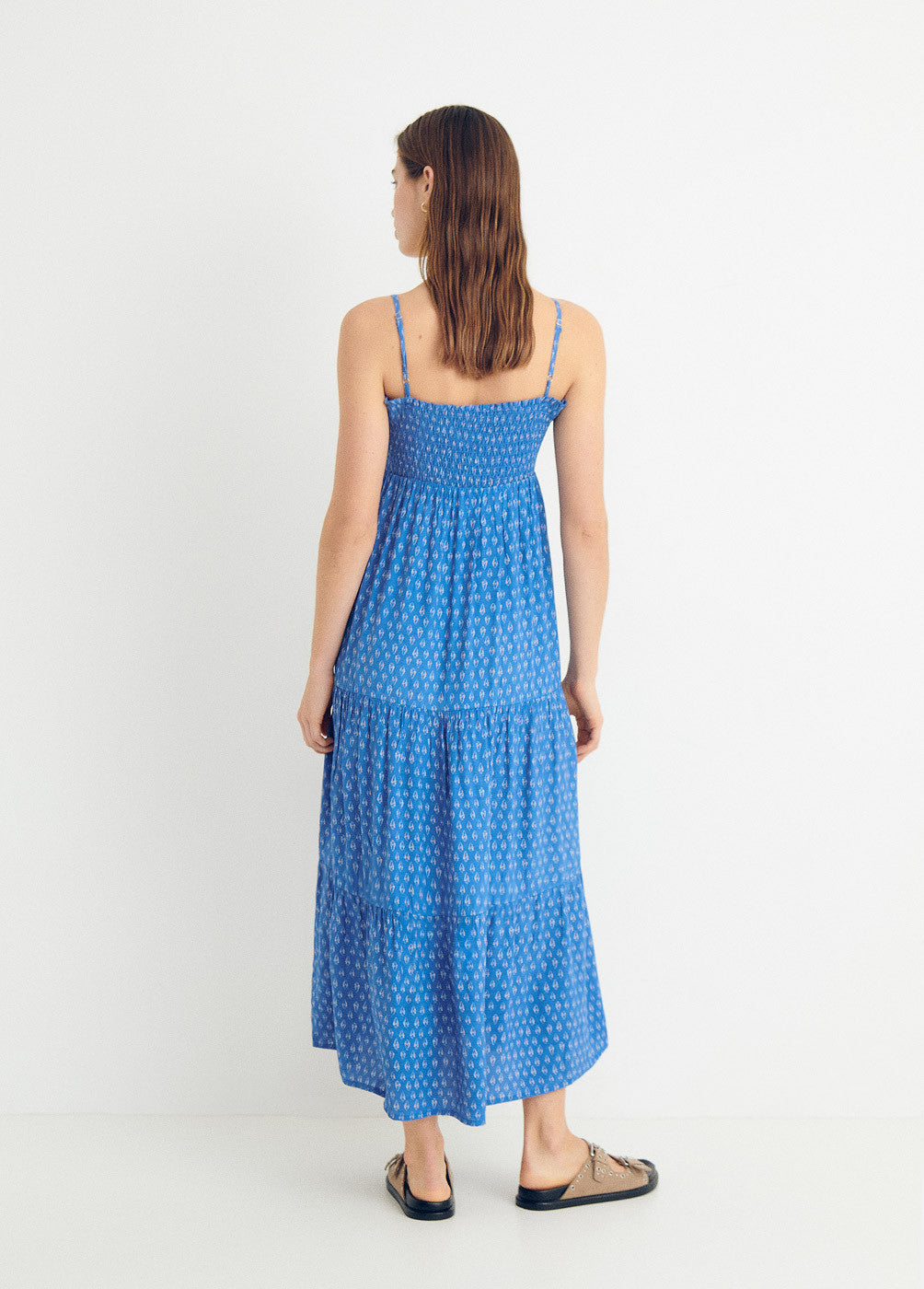 Vestido tirantes smock estampado