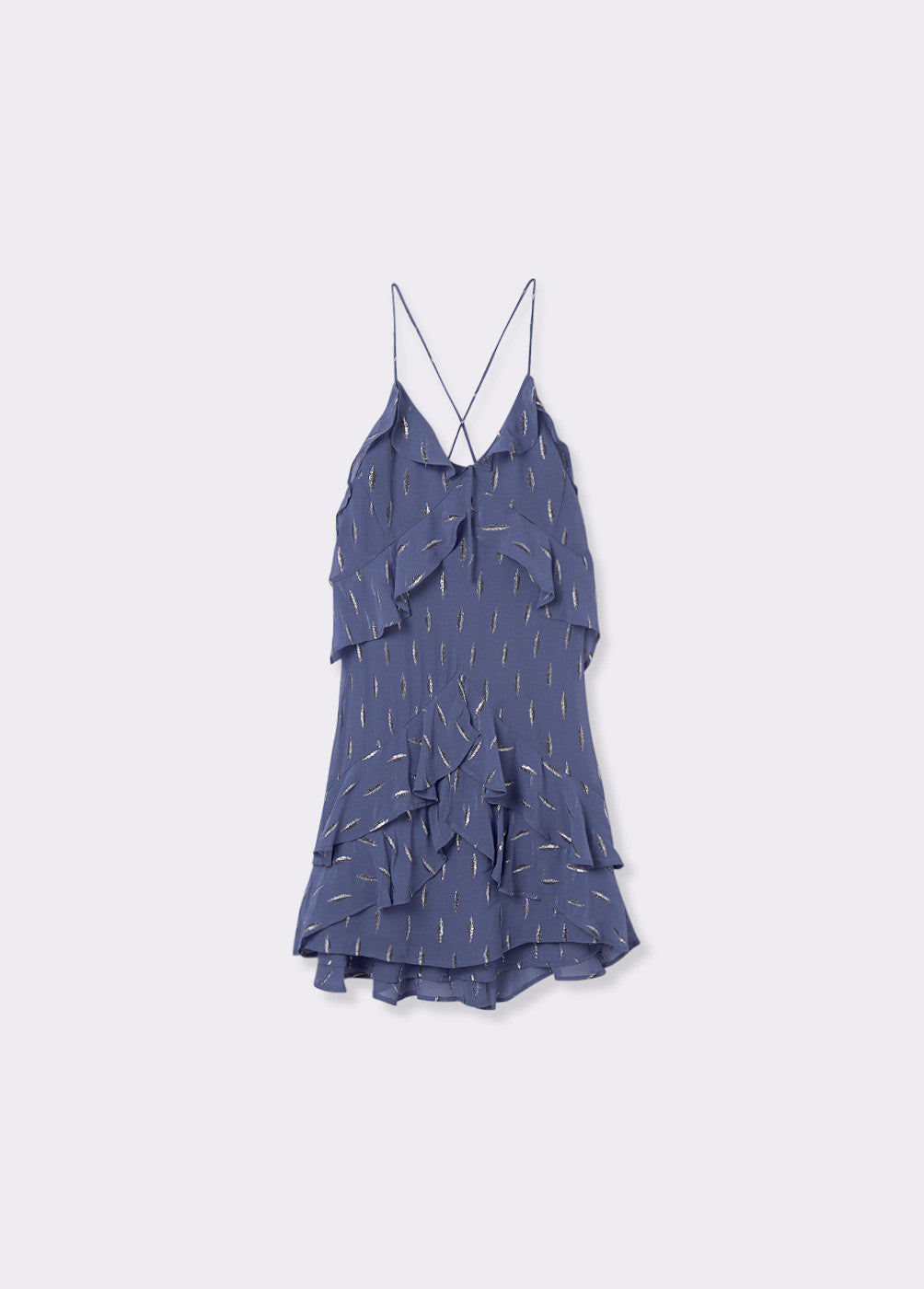 Vestido tirantes volantes brillo