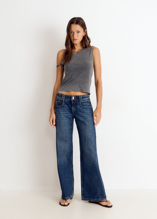 Camiseta asimetrica eyelets