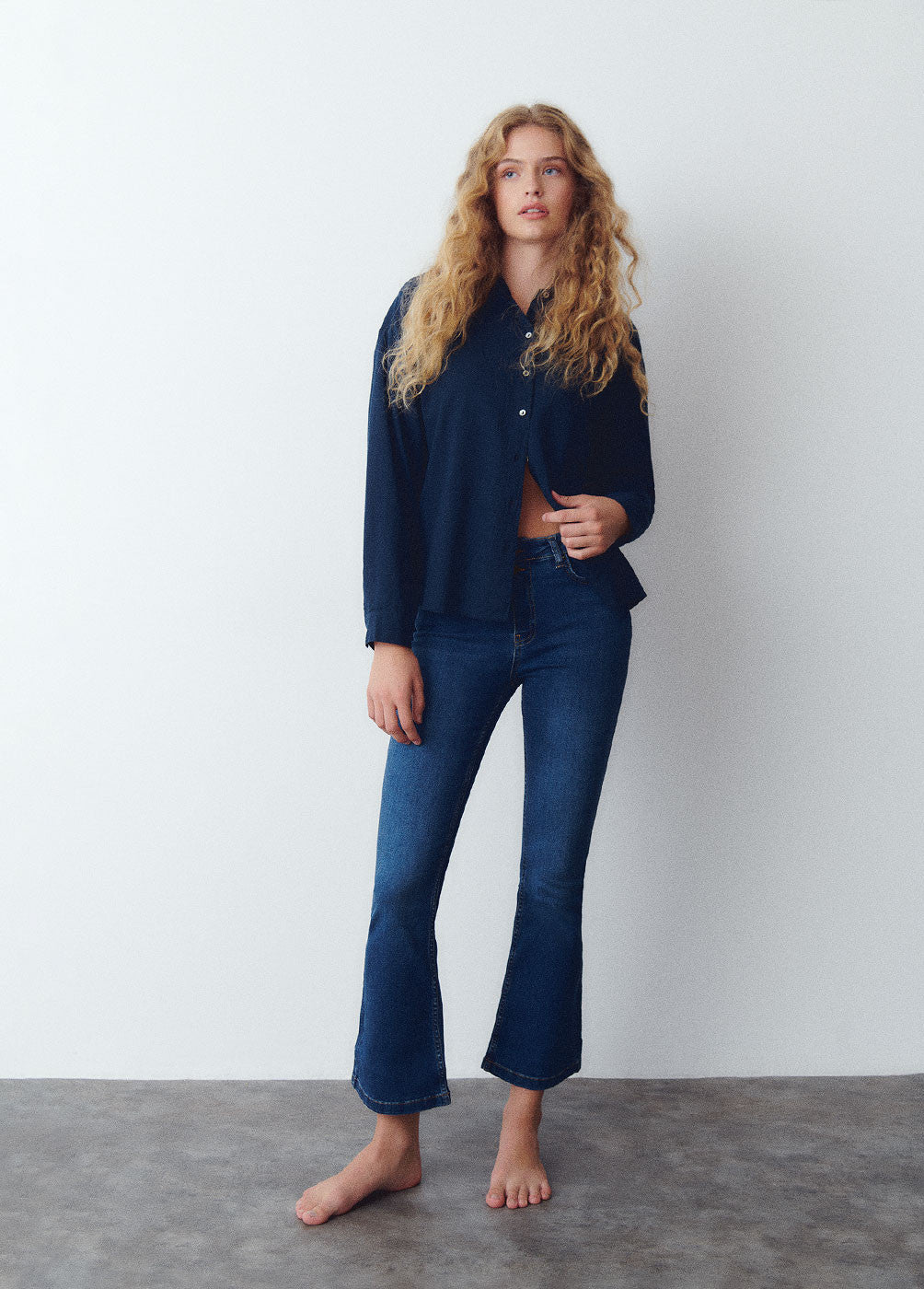 Jeans flare cropped